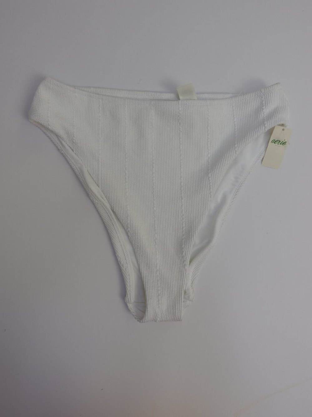 Aerie High Waisted cheeiest bikini bottom in white L NWT $29 swim beach